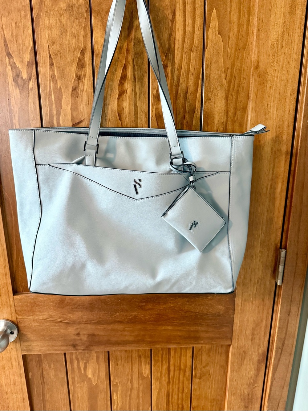 Simply Vera Vera Wang Light Blue Tote with Matching Card Holder